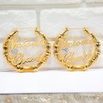 3" Two Names Bamboo Earring