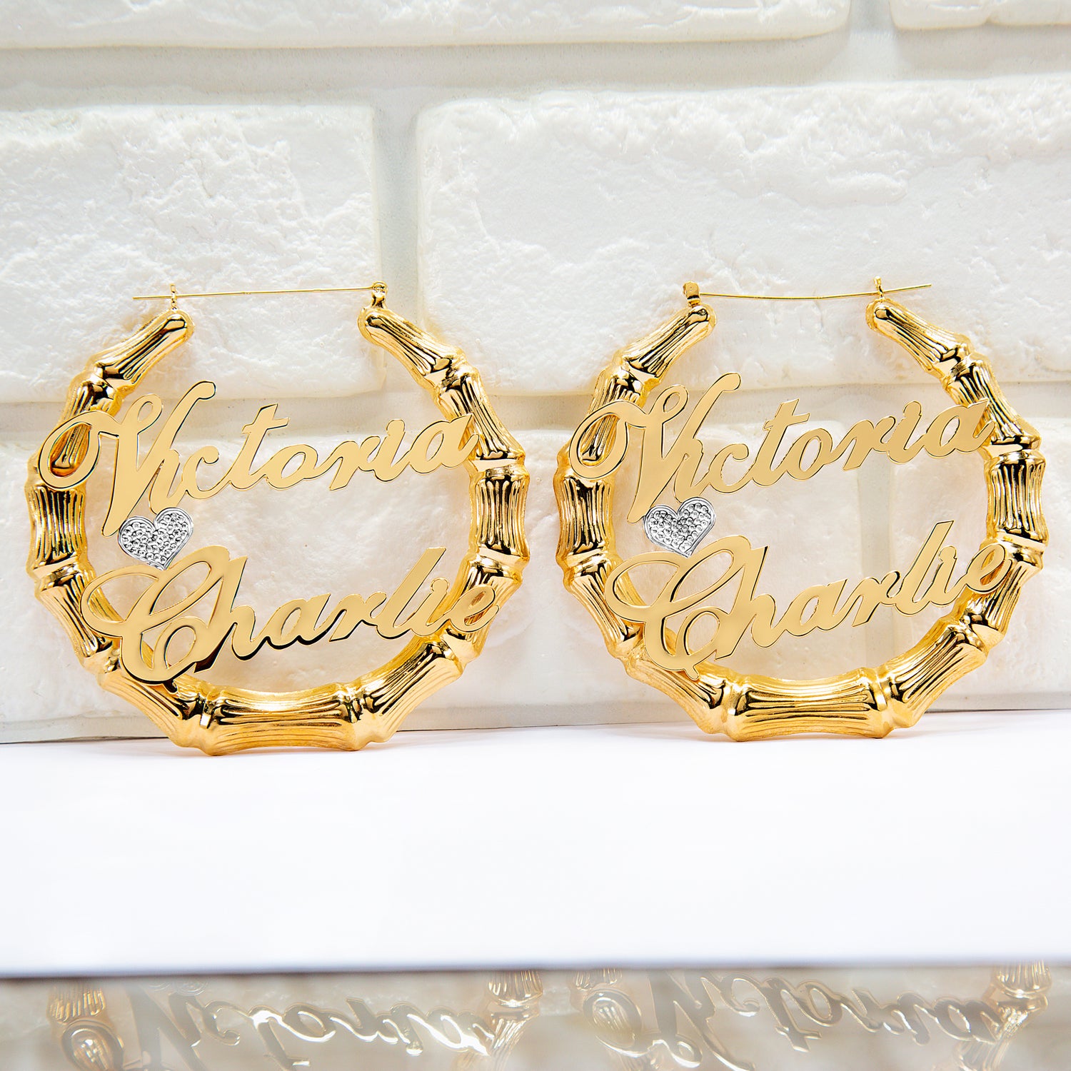 2.25" Two Names Bamboo Earring