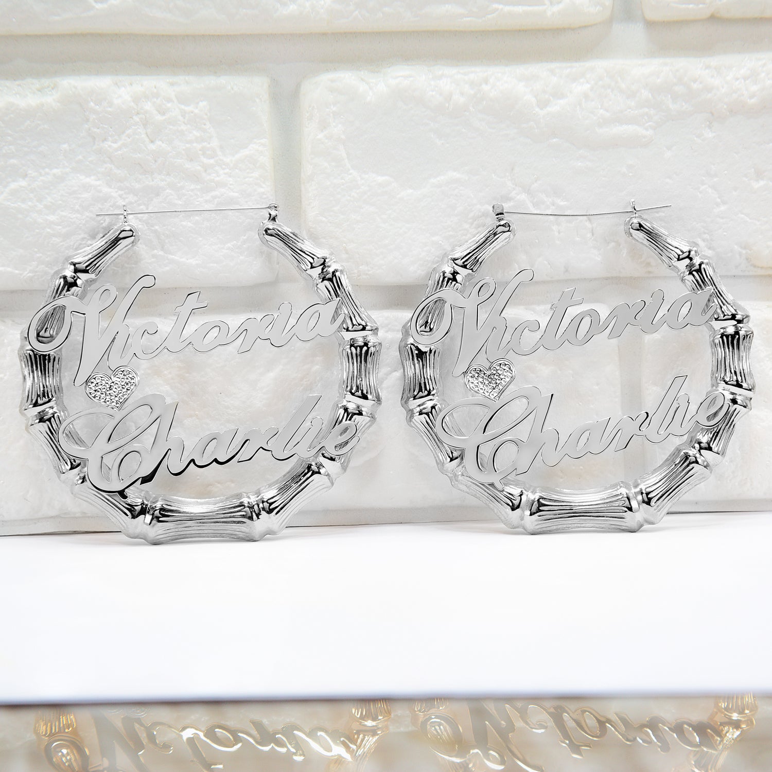 2.25" Two Names Bamboo Earring