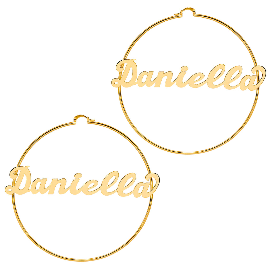 4" Name Hoop Earrings