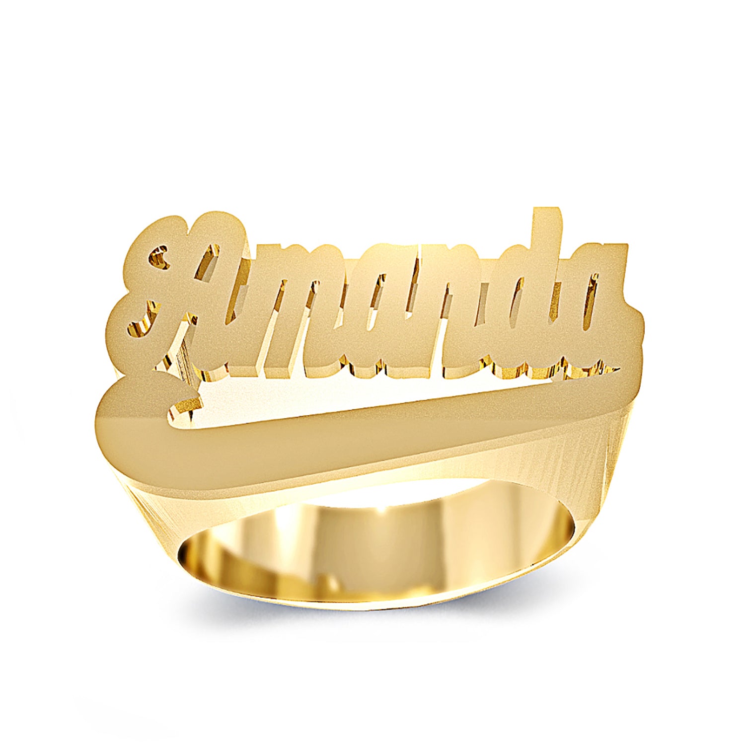 SCRIPT HIGH POLISH NAME RING