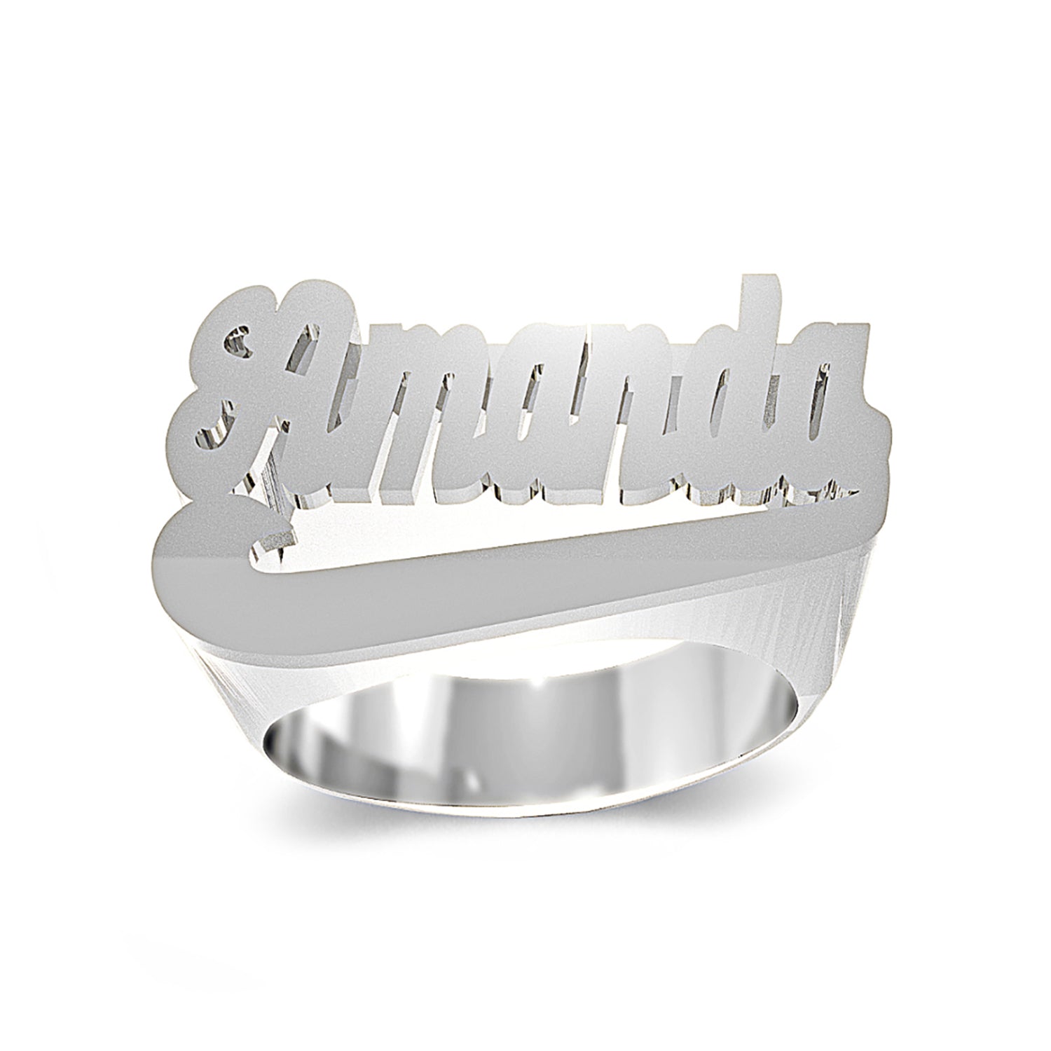 SCRIPT HIGH POLISH NAME RING
