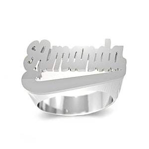 SCRIPT HIGH POLISH NAME RING