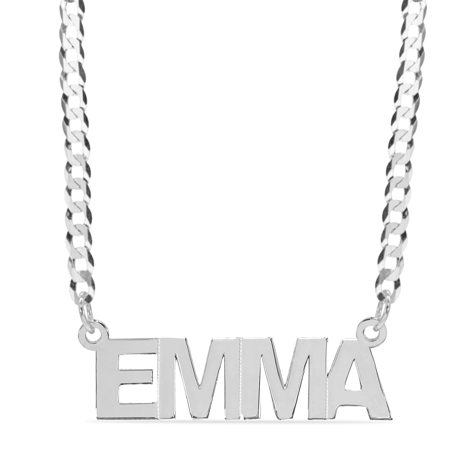 MINI NAMEPLATE NECKLACE W/ CUBAN CHAIN
