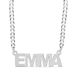 MINI NAMEPLATE NECKLACE W/ CUBAN CHAIN