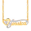 Double Name Necklace with Cross