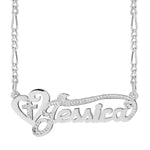 Double Name Necklace with Cross