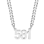 MINI NUMBERS NECKLACE W/ CUBAN CHAIN