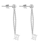 OLD ENGLISH INITIAL DROP STUD EARRINGS