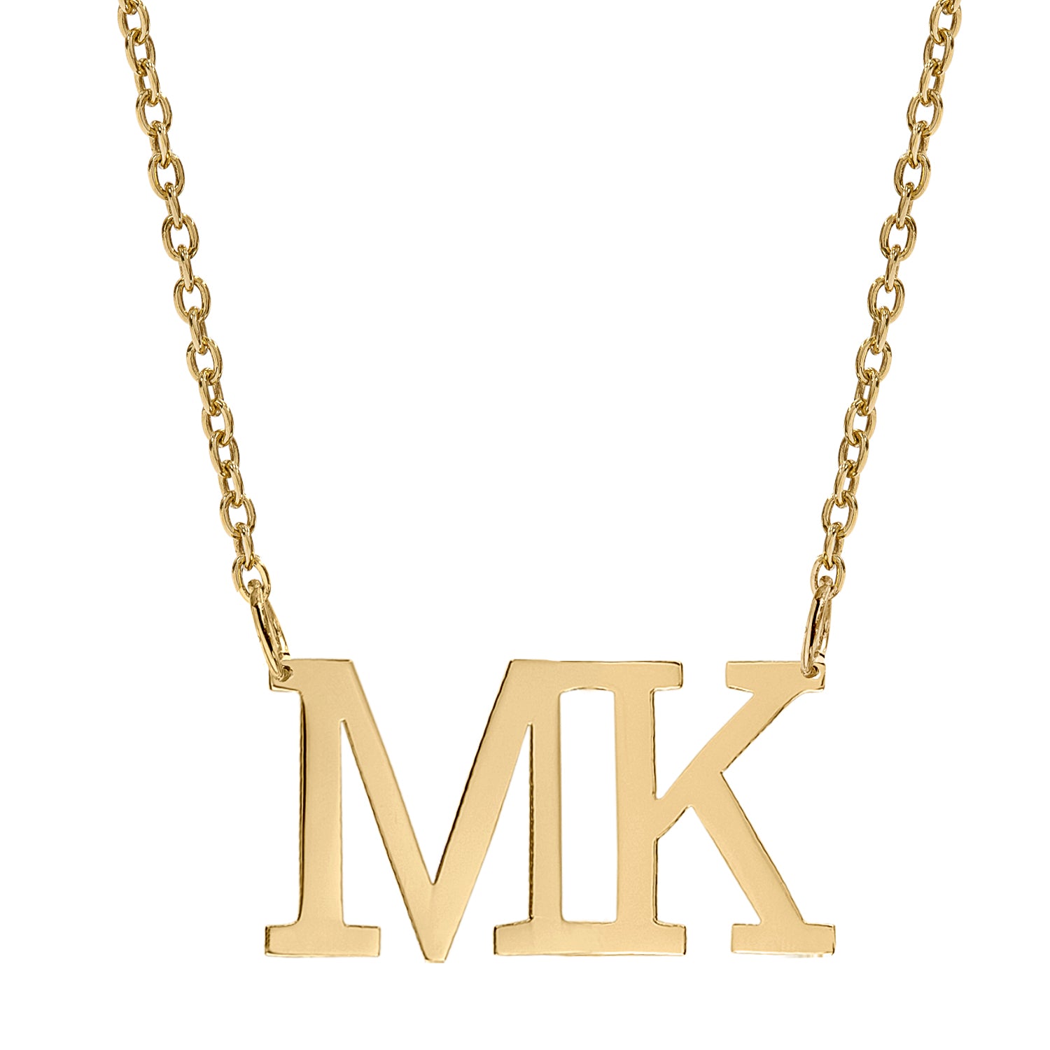 DOUBLE INITIAL BLOCK NECKLACE