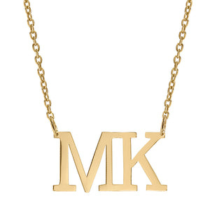 DOUBLE INITIAL BLOCK NECKLACE