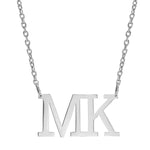 DOUBLE INITIAL BLOCK NECKLACE