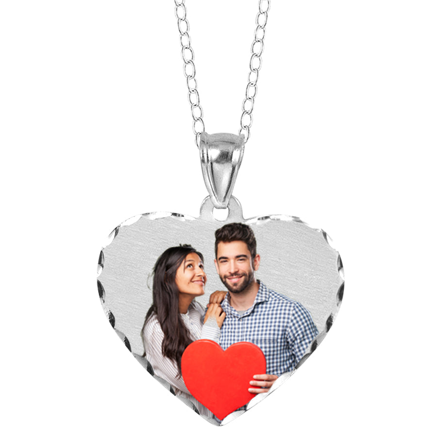 Diamond Cut Photo Pendant