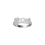 BEADED INITIAL SCRIPT NAME RING