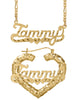 Personalized Set of Necklace and Bamboo Earrings