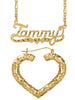 Personalized Set of Necklace and Bamboo Earrings