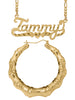 Personalized Set of Necklace and Bamboo Earrings