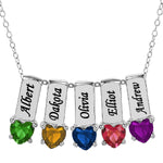 Mother's Necklace with Heart Shape Birthstone Charm