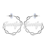 PAPERCLIP NAME HOOP EARRING