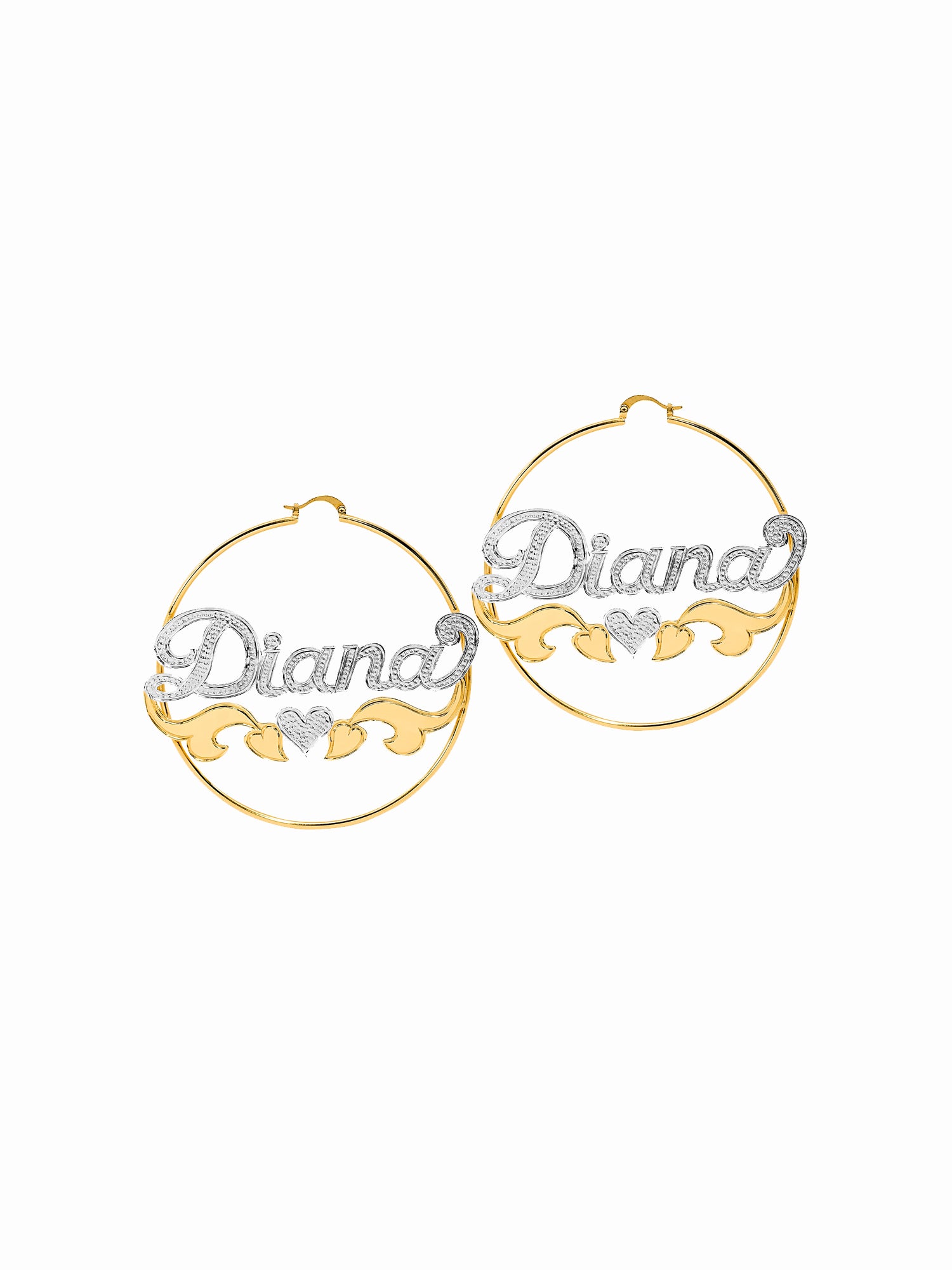 3" Hoop Name Earrings