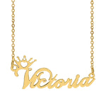 Personalized Name Crown Necklace