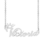 Personalized Name Crown Necklace