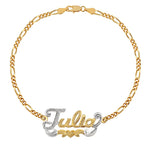 BEADING AND RHODIUM SCRIPT NAME BRACELET