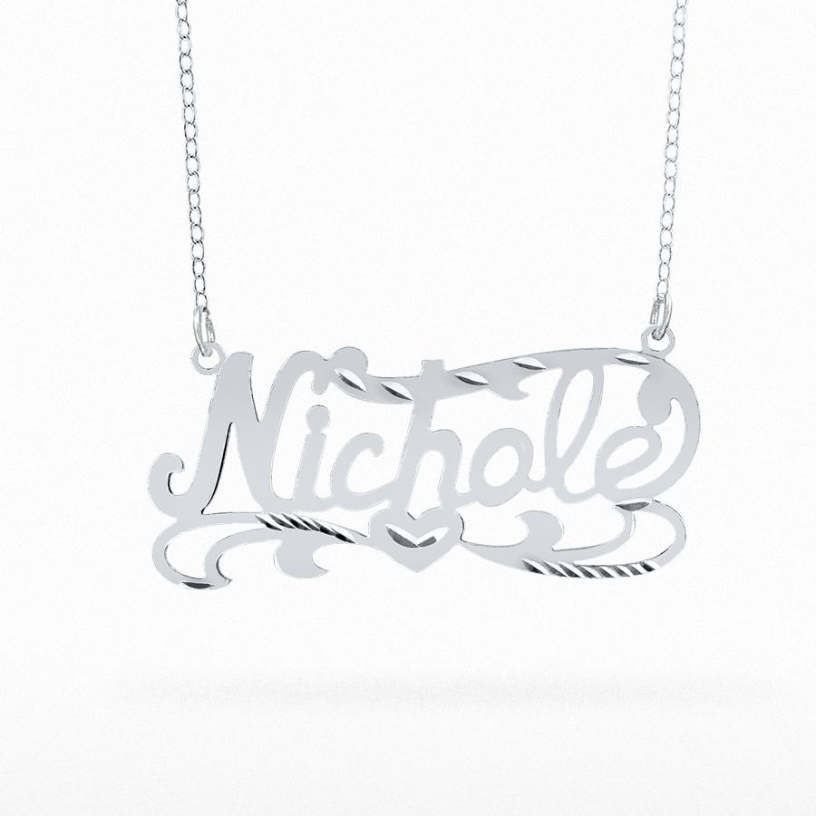 Single Plate Diamond-cut Name Necklace