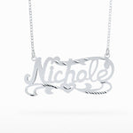 Single Plate Diamond-cut Name Necklace