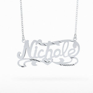 Single Plate Diamond-cut Name Necklace