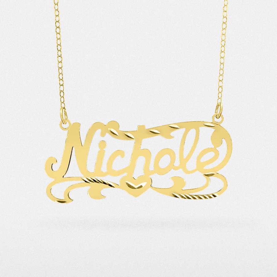 Single Plate Diamond-cut Name Necklace