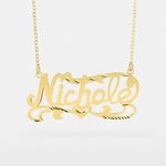 Single Plate Diamond-cut Name Necklace
