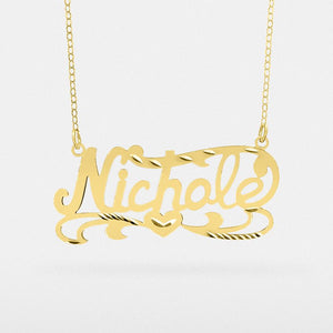 Single Plate Diamond-cut Name Necklace