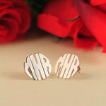 Handmade Block Monogram Stud Earrings