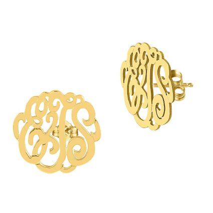 Handmade Script Monogram Stud Earrings