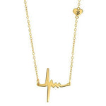 Heartbeat Necklace with Initials