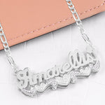 Personalized Double Name Plate with Hearts and Tails