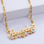 Personalized Double Name Plate with Hearts and Tails