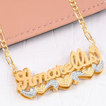 Personalized Double Name Plate with Hearts and Tails