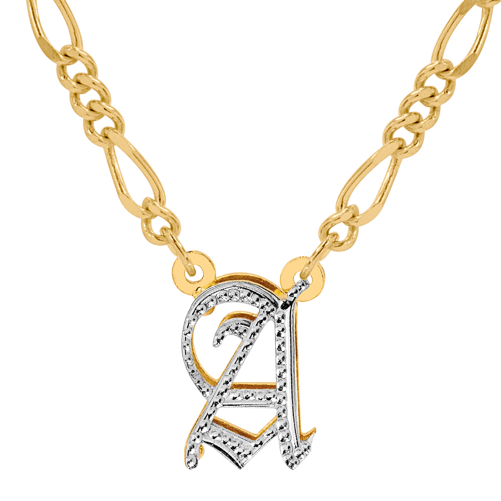DOUBLE PLATED GOTHIC INITIAL NECKLACE