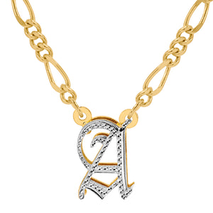 DOUBLE PLATED GOTHIC INITIAL NECKLACE