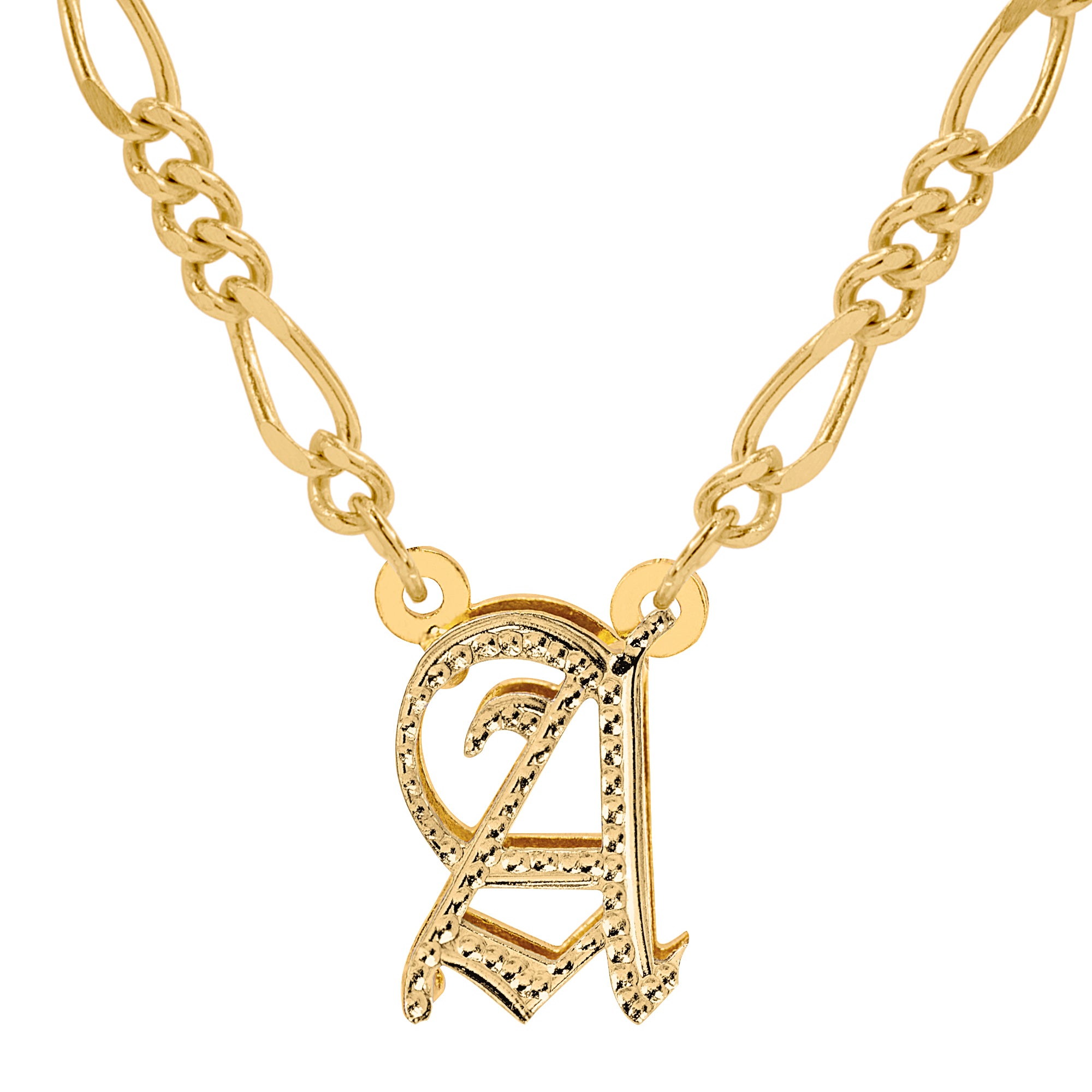 DOUBLE PLATED GOTHIC INITIAL NECKLACE