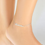 Mini Name Plate Ankle Bracelets