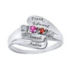 Mother's Ring with Birthstones & Engraving