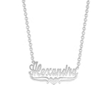 Name Necklace with Lower Tails & Heart "Alexandra"