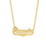 Name Necklace with Lower Tails & Heart "Alexandra"