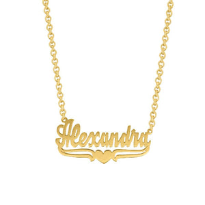 Name Necklace with Lower Tails & Heart "Alexandra"