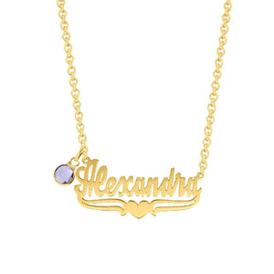 Name Necklace with Lower Tails & Heart "Alexandra"