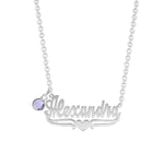 Name Necklace with Lower Tails & Heart "Alexandra"