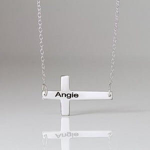 Horizontal Engravable Cross